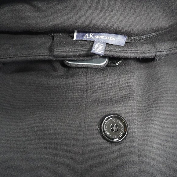 Anne Klein black midi length skirt with belt made in USA sz PM - Picture 5 of 6